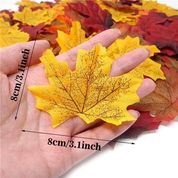 200PCS 8cm/3.1inch Assorted Color Artificial Maple Leaves Fall Leaves Weddings - Picture 7 of 7